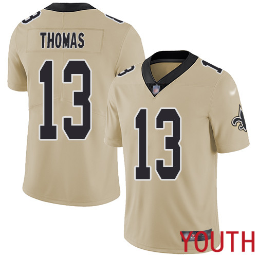 New Orleans Saints Limited Gold Youth Michael Thomas Jersey NFL Football #13 Inverted Legend Jersey